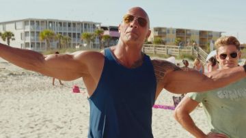 The tank top blue "Lifeguard" Mitch Buchannon (Dwayne Johnson) in Baywatch