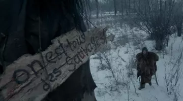 Authentic panel, bark "We are all savages" in The Back