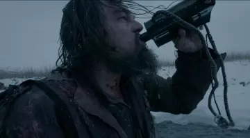The authentic gourd, metal of Hugh Glass (Leonardo DiCaprio) in The Revenant