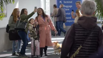 We The Free Morrison Vegan Trench worn by Maria Sofia (Keyla Monterroso Mejia) as seen in Curb Your Enthusiasm (S12E01)