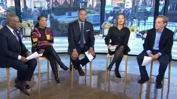 Vestido Veronica Beard Newport usado por Dylan Dreyer como se ve en Today el 6 de febrero de 2024