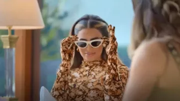 Celine Eyewear Cat Eye Acetate Sunglasses worn by Safa Siddiqui as seen in Dubai Bling (S02E06)