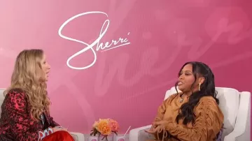 Alice + Olivia Willa Silk Wide Cuff Shirt worn by Jennifer Nettles as seen in Sherri on February 1, 2024