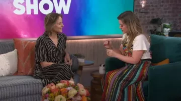 Chloé Robe chemise en soie imprimée Sablé portée par Jodie Foster dans The Kelly Clarkson Show le 22 janvier 2024