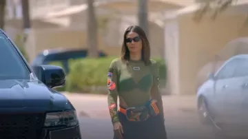 Body de malla de Ivy Park usado por Zeina Khoury como se ve en Dubai Bling (S02E08)