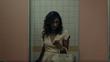 Roland Mouret Breen Top worn by Hilary Starr (Sarayu Rao) as seen in Expats (S01E02)