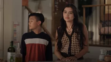 Frank And Oak The Button Up Sweater Vest worn by Khia Pham (Zoriah Wong) as seen in Run the Burbs (S03E05)