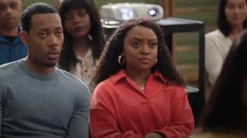 Nike Sportswear Women's Velour Polo worn by Janine Teagues (Quinta Brunson) as seen in Abbott Elementary (S03E01)