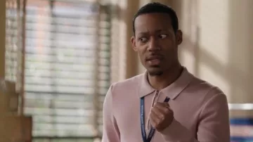 H&M Slim Fit Half-Zip Polo Shirt worn by Gregory Eddie (Tyler James Williams) as seen in Abbott Elementary (S03E01)