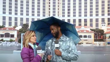 Louis Vuitton Monogram Jacket worn by Nate Burleson as seen in The Talk on February 5, 2024