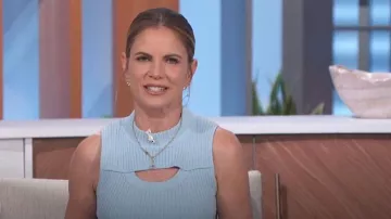 Rebecca Taylor Cutout Sweater Tank worn by Natalie Morales as seen in The Talk on February 8, 2024