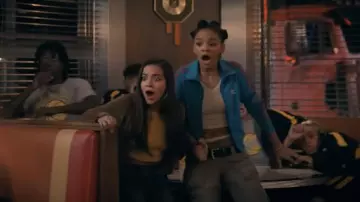 Adidas Firebird Blue track jacket worn by Mattie Franklin (Celeste O'Connor) as seen in Madame Web