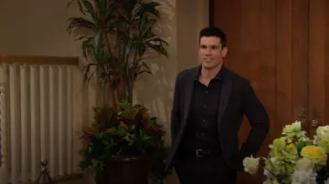 John Varvatos Penn Twist Cable Sweater Jacket worn by  Dr. John Finnegan (Tanner Novlan) as seen in The Bold and the Beautiful on February 5, 2024