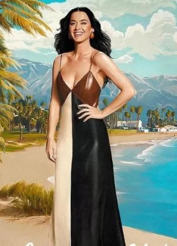 Chloe Color-Block Leather Maxi Dress worn by Katy Perry at American Idol Promo on February 9, 2024