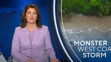 Escada Single-Breasted Blazer worn by Norah O'Donnell as seen in CBS Evening News on February 5, 2024