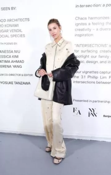 3.1 Phillip Lim Halo Embroidered Pj Pant worn by Whitney Port at 3.1 Phillip Lim Show on February 8, 2024