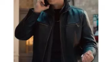 Chaqueta de cuero negro para hombre de Paul (Dennis Mojen) en sesenta minutos