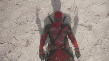 Traje de cinturón de Deadpool usado por Wade Wilson (Ryan Reynolds) como se ve en el vestuario de la película Deadpool 3