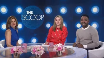 Boss Nimone Wool Blend Crewneck Sweater worn by Justin Sylvester as seen in Today with Hoda & Jenna on February 12, 2024