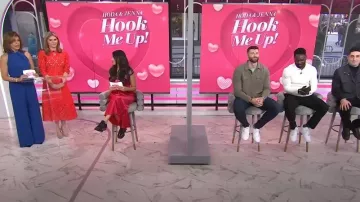 LoveShackRobe nuisette en dentelle de soie Serita portée par Naz Perez comme on le voit dans Aujourd’hui avec Hoda et Jenna le 12 février 2024