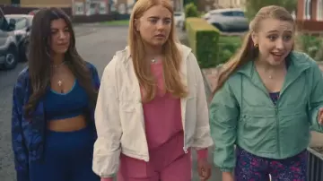Ivy Park Camo Mesh Jacket Blue worn by Grace (Yasmin Freeman) as seen in G'wed (S01E01)