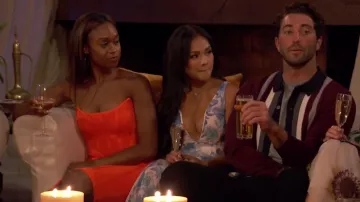 Fashion Nova Bangkok Bandage Midi Dress In Orange worn by Kelsey Toussant as seen in The Bachelor (S28E04)