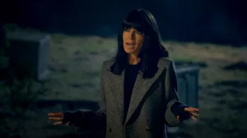 Bella Freud Tweed Bian­ca Coat worn by Claudia Winkleman as seen in The Traitors (S02E07)