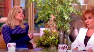 Top de seda y algodón acanalado Proenza Schouler Peyton usado por Sara Haines como se ve en The View el 13 de febrero de 2024