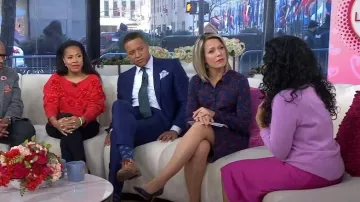 Vestido camisero floral Thakoon Collective usado por Dylan Dreyer como se ve en Today el 14 de febrero de 2024