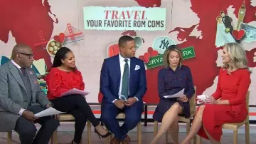 Chiara Boni La Petite Robe Gathered Side Midi Dress worn by Misty Belles as seen in Today on February 14, 2024