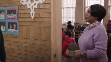 Charter Club Cashmere Mock Neck Sweater worn by Barbara Howard (Sheryl Lee Ralph) as seen in Abbott Elementary (S03E03)