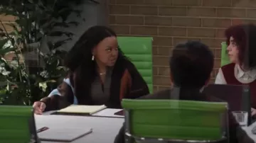 Cos Argyle Wool Cardigan worn by Janine Teagues (Quinta Brunson) as seen in Abbott Elementary (S03E03)