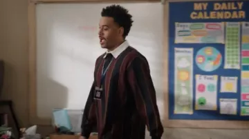Carhartt Wip Rugby Polo shirt worn by Tariq (Zack Fox) as seen in Abbott Elementary (S03E03)