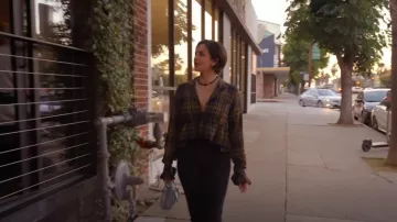 Free People Ruffled Up Plaid Shirt Jacket worn by Kate Maloney as seen in Vanderpump Rules (S11E03)