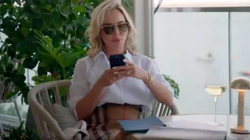 Burberry Jupe mi-longue en tricot jacquard en tricot mélangé de coton porté par Nicole Martin comme on le voit dans The Real Housewives of Miami (S06E16)