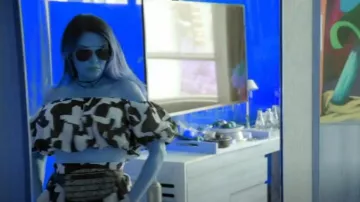 Milly Cabana Mason Haut géométrique moderne porté par Adriana de Moura comme on le voit dans The Real Housewives of Miami (S06E16)