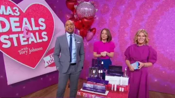 3.1 Phillip Lim Bleted Puff Sleeve Godet Midi Dress worn by Tory Johnson as seen in Good Morning America on February 14, 2024