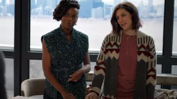 Debut Aztec Cardigan worn by Sarah (Caitlin McGee) as seen in Home Economics (S02E12)