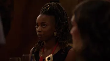 Sara Sela Jewelry Brass Half Cir­cle Ear­rings worn by Denise (Sasheer Zamata) as seen in Home Economics (S02E13)