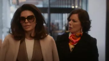 Theory Oaklane Trench in Faux Astrakhan worn by Margaret (Marcia Gay Harden) as seen in So Help Me Todd (S02E01)