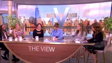 Balmain But­ton-em­bell­ished Ribbed-knit Turtleneck Sweater worn by Alyssa Farah as seen in The View on February 16, 2024