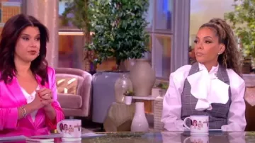 Sergio Hudson Cotton Ruffled Blouse worn by Sunny Hostin as seen in The View on February 16, 2024