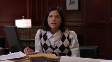 Argyle Pattern Sweater Vest in black and white worn by Vivian (Selma Blair) in Legally Blonde movie wardrobe