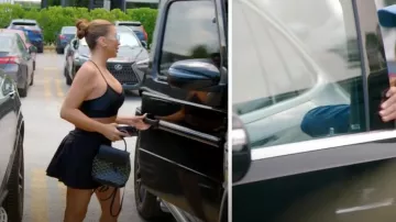 Goyard Goyardine Piel de becerro Mini Alpin Mochila Negra usada por Larsa Pippen como se ve en The Real Housewives of Miami (T06E16)