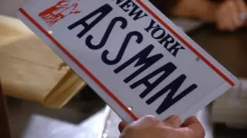 Assman Vanity Plate of Cosmo Kramer (Michael Richards) in Seinfeld (S06E21)