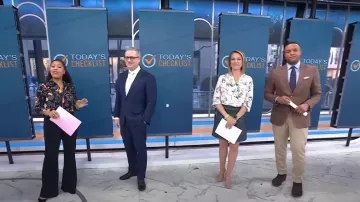 Blusa con estampado floral de Zara usada por Dylan Dreyer como se ve en Today el 16 de febrero de 2024