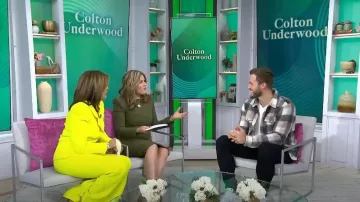 Reiss Stamford Plaid Overshirt in Grey Ecru worn by Colton Underwood as seen in Today on February 16, 2024