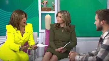 Sergio Hudson Belted Neon Wool-Crepe Blazer worn by Hoda Kotb as seen in Today on February 16, 2024