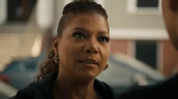 Bottega Veneta Horns Ear­rings worn by Robyn McCall (Queen Latifah) as seen in The Equalizer (S04E01)
