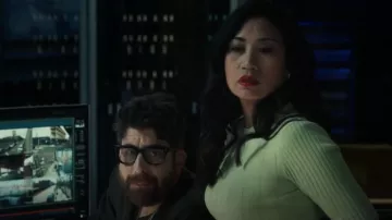 Frame Mixed Rib Knit Sweater worn by Melody 'Mel' Bayani (Liza Lapira) as seen in The Equalizer (S04E01)